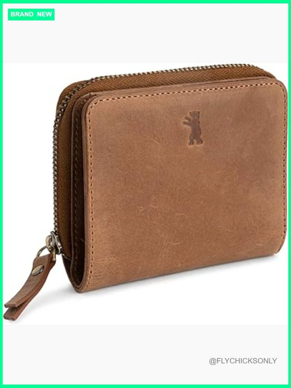 Genuine Leather Mini Bifold Wallet RFID Blocking with Zipped Coin Pocket